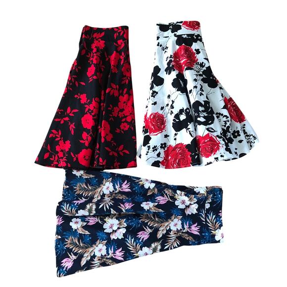 Vintage Style High Waist Pleated Skater Flared Circle Skirt bundle of 3 size XL - Picture 2 of 12